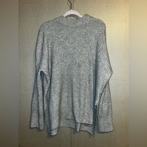 Tan High Low Turtle Neck Sweater